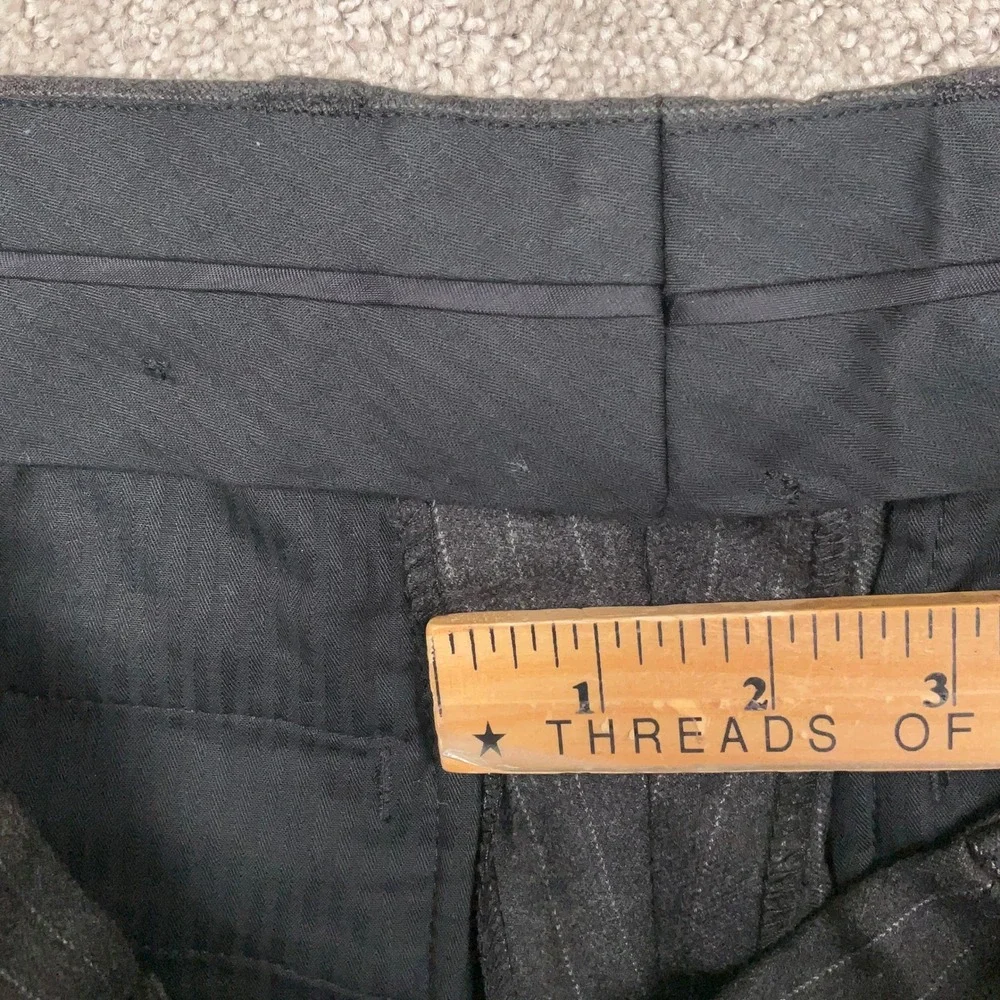Banana Republic Pants Men 32W 30L Gray Pinstripe Gavin Wool Dress Trousers